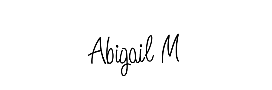Use a signature maker to create a handwritten signature online. With this signature software, you can design (Angelique-Rose-font-FFP) your own signature for name Abigail M. Abigail M signature style 5 images and pictures png