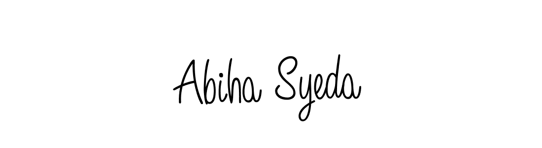 The best way (Angelique-Rose-font-FFP) to make a short signature is to pick only two or three words in your name. The name Abiha Syeda include a total of six letters. For converting this name. Abiha Syeda signature style 5 images and pictures png