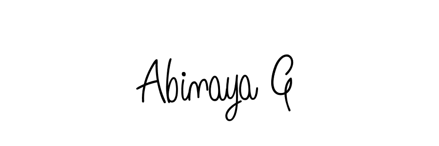 Create a beautiful signature design for name Abinaya G. With this signature (Angelique-Rose-font-FFP) fonts, you can make a handwritten signature for free. Abinaya G signature style 5 images and pictures png
