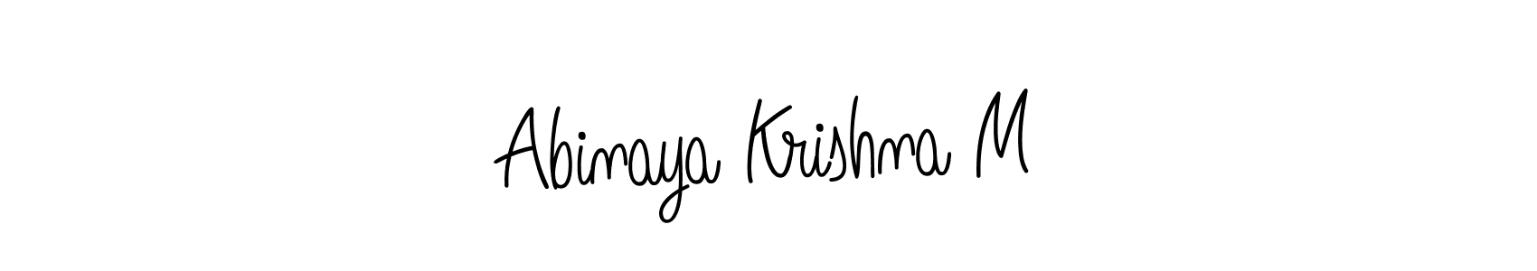 You can use this online signature creator to create a handwritten signature for the name Abinaya Krishna M. This is the best online autograph maker. Abinaya Krishna M signature style 5 images and pictures png