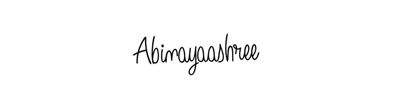 Use a signature maker to create a handwritten signature online. With this signature software, you can design (Angelique-Rose-font-FFP) your own signature for name Abinayaashree. Abinayaashree signature style 5 images and pictures png