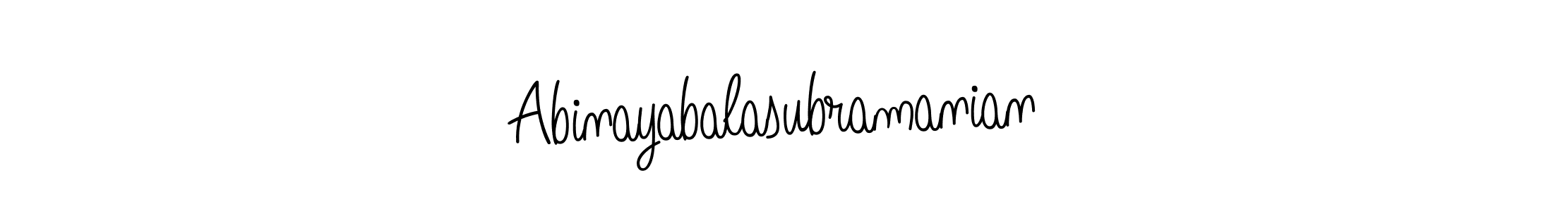 Make a beautiful signature design for name Abinayabalasubramanian. With this signature (Angelique-Rose-font-FFP) style, you can create a handwritten signature for free. Abinayabalasubramanian signature style 5 images and pictures png