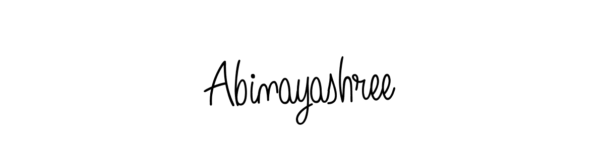 Make a beautiful signature design for name Abinayashree. With this signature (Angelique-Rose-font-FFP) style, you can create a handwritten signature for free. Abinayashree signature style 5 images and pictures png
