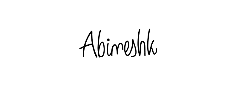 You should practise on your own different ways (Angelique-Rose-font-FFP) to write your name (Abineshk) in signature. don't let someone else do it for you. Abineshk signature style 5 images and pictures png