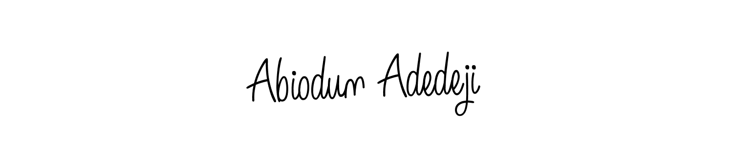Use a signature maker to create a handwritten signature online. With this signature software, you can design (Angelique-Rose-font-FFP) your own signature for name Abiodun Adedeji. Abiodun Adedeji signature style 5 images and pictures png