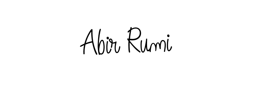 Use a signature maker to create a handwritten signature online. With this signature software, you can design (Angelique-Rose-font-FFP) your own signature for name Abir Rumi. Abir Rumi signature style 5 images and pictures png