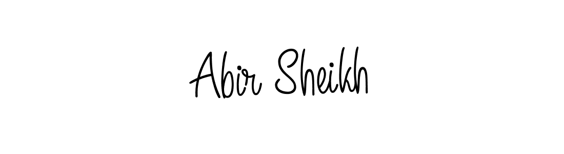 Use a signature maker to create a handwritten signature online. With this signature software, you can design (Angelique-Rose-font-FFP) your own signature for name Abir Sheikh. Abir Sheikh signature style 5 images and pictures png