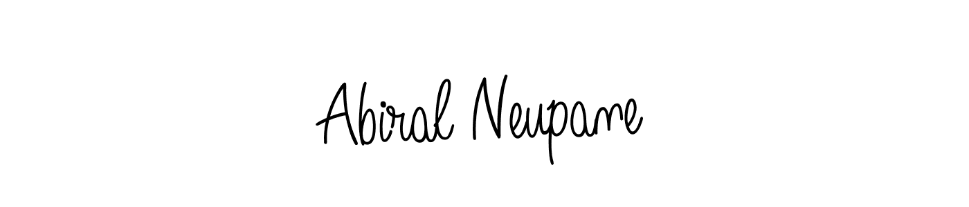 The best way (Angelique-Rose-font-FFP) to make a short signature is to pick only two or three words in your name. The name Abiral Neupane include a total of six letters. For converting this name. Abiral Neupane signature style 5 images and pictures png