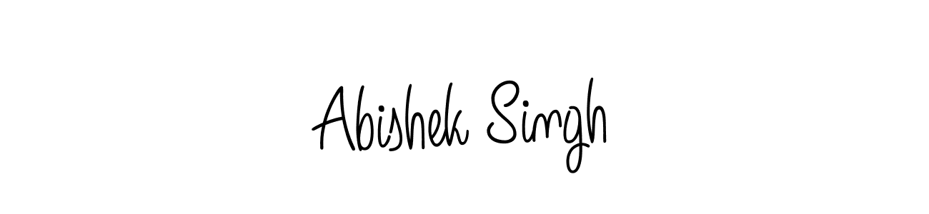 Use a signature maker to create a handwritten signature online. With this signature software, you can design (Angelique-Rose-font-FFP) your own signature for name Abishek Singh. Abishek Singh signature style 5 images and pictures png