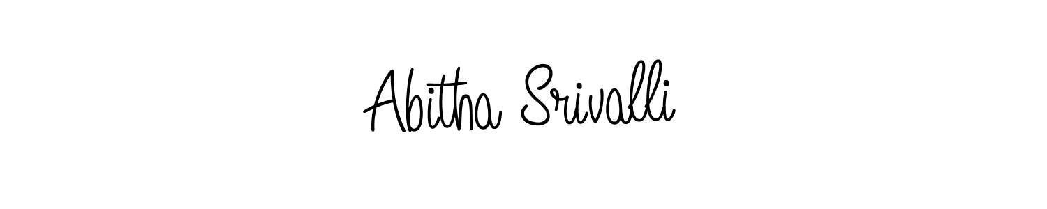 Use a signature maker to create a handwritten signature online. With this signature software, you can design (Angelique-Rose-font-FFP) your own signature for name Abitha Srivalli. Abitha Srivalli signature style 5 images and pictures png