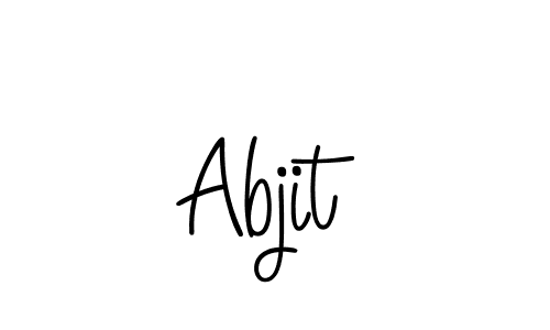 Use a signature maker to create a handwritten signature online. With this signature software, you can design (Angelique-Rose-font-FFP) your own signature for name Abjit. Abjit signature style 5 images and pictures png