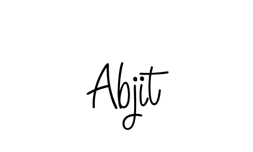 Use a signature maker to create a handwritten signature online. With this signature software, you can design (Angelique-Rose-font-FFP) your own signature for name Abjit. Abjit signature style 5 images and pictures png