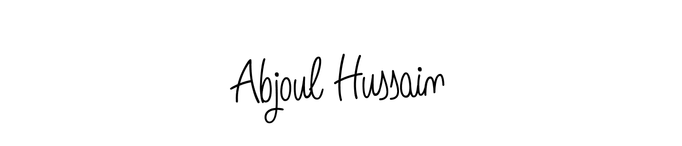 The best way (Angelique-Rose-font-FFP) to make a short signature is to pick only two or three words in your name. The name Abjoul Hussain include a total of six letters. For converting this name. Abjoul Hussain signature style 5 images and pictures png