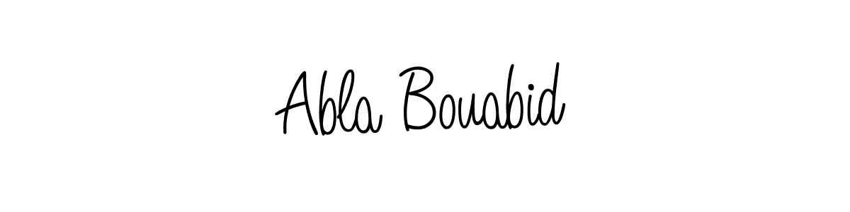 You should practise on your own different ways (Angelique-Rose-font-FFP) to write your name (Abla Bouabid) in signature. don't let someone else do it for you. Abla Bouabid signature style 5 images and pictures png