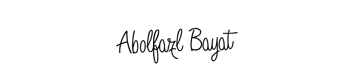 Use a signature maker to create a handwritten signature online. With this signature software, you can design (Angelique-Rose-font-FFP) your own signature for name Abolfazl Bayat. Abolfazl Bayat signature style 5 images and pictures png