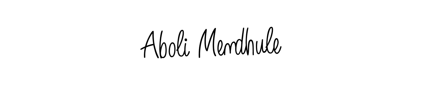 Create a beautiful signature design for name Aboli Mendhule. With this signature (Angelique-Rose-font-FFP) fonts, you can make a handwritten signature for free. Aboli Mendhule signature style 5 images and pictures png