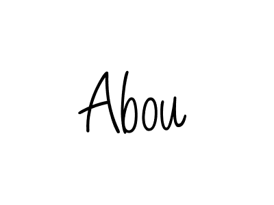 Make a beautiful signature design for name Abou. With this signature (Angelique-Rose-font-FFP) style, you can create a handwritten signature for free. Abou signature style 5 images and pictures png