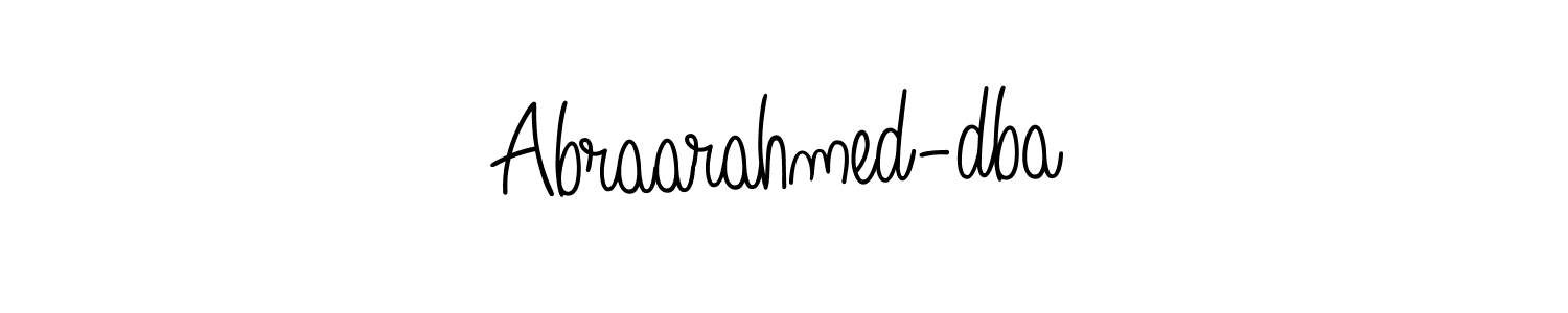 How to make Abraarahmed-dba name signature. Use Angelique-Rose-font-FFP style for creating short signs online. This is the latest handwritten sign. Abraarahmed-dba signature style 5 images and pictures png