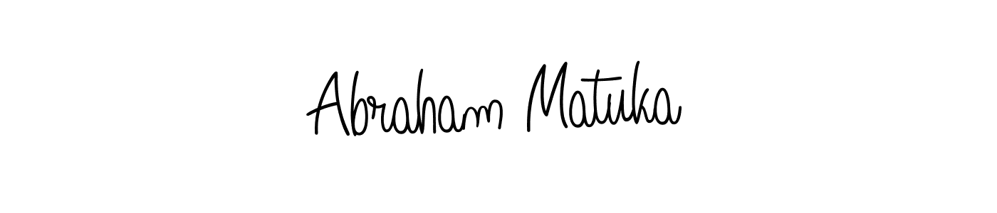 How to make Abraham Matuka name signature. Use Angelique-Rose-font-FFP style for creating short signs online. This is the latest handwritten sign. Abraham Matuka signature style 5 images and pictures png