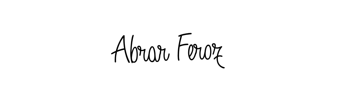 You should practise on your own different ways (Angelique-Rose-font-FFP) to write your name (Abrar Feroz) in signature. don't let someone else do it for you. Abrar Feroz signature style 5 images and pictures png