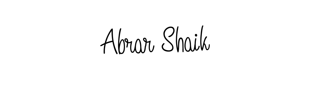 Make a beautiful signature design for name Abrar Shaik. With this signature (Angelique-Rose-font-FFP) style, you can create a handwritten signature for free. Abrar Shaik signature style 5 images and pictures png