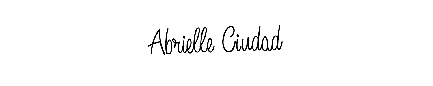 How to make Abrielle Ciudad name signature. Use Angelique-Rose-font-FFP style for creating short signs online. This is the latest handwritten sign. Abrielle Ciudad signature style 5 images and pictures png