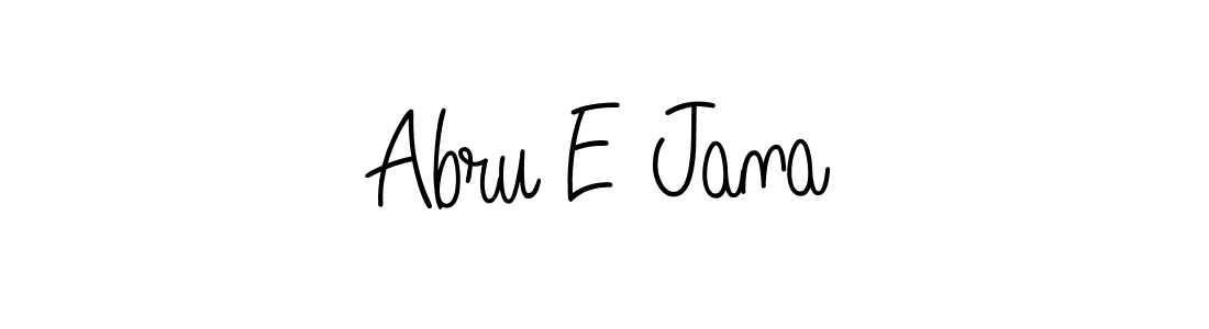 Make a beautiful signature design for name Abru E Jana. With this signature (Angelique-Rose-font-FFP) style, you can create a handwritten signature for free. Abru E Jana signature style 5 images and pictures png