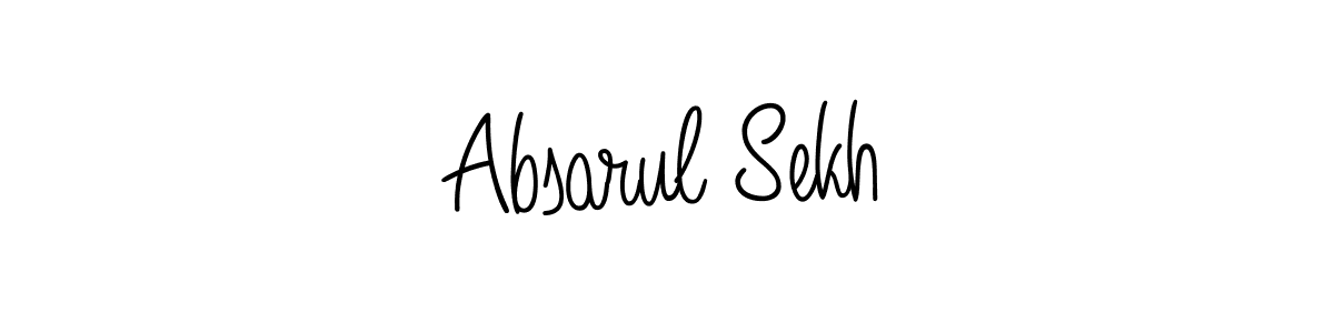 The best way (Angelique-Rose-font-FFP) to make a short signature is to pick only two or three words in your name. The name Absarul Sekh include a total of six letters. For converting this name. Absarul Sekh signature style 5 images and pictures png