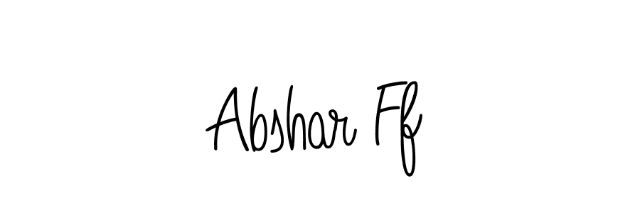 Make a beautiful signature design for name Abshar Ff. With this signature (Angelique-Rose-font-FFP) style, you can create a handwritten signature for free. Abshar Ff signature style 5 images and pictures png