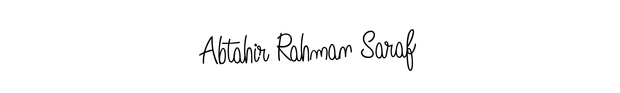 The best way (Angelique-Rose-font-FFP) to make a short signature is to pick only two or three words in your name. The name Abtahir Rahman Saraf include a total of six letters. For converting this name. Abtahir Rahman Saraf signature style 5 images and pictures png