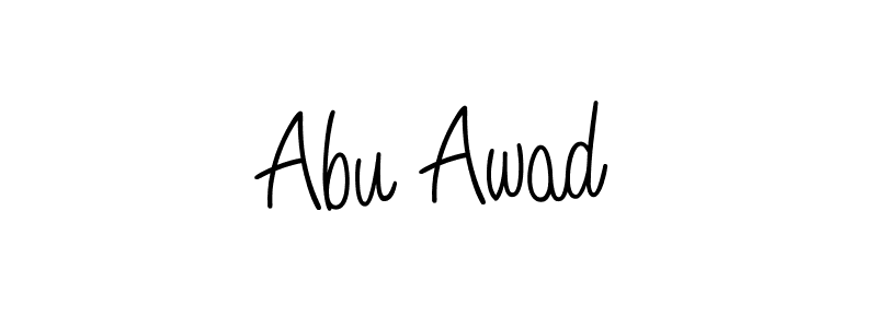 Make a beautiful signature design for name Abu Awad. With this signature (Angelique-Rose-font-FFP) style, you can create a handwritten signature for free. Abu Awad signature style 5 images and pictures png