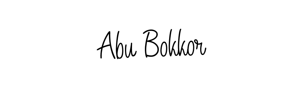 Use a signature maker to create a handwritten signature online. With this signature software, you can design (Angelique-Rose-font-FFP) your own signature for name Abu Bokkor. Abu Bokkor signature style 5 images and pictures png