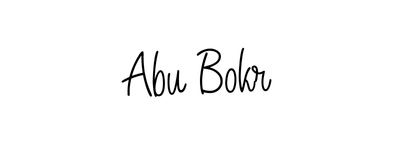 The best way (Angelique-Rose-font-FFP) to make a short signature is to pick only two or three words in your name. The name Abu Bokr include a total of six letters. For converting this name. Abu Bokr signature style 5 images and pictures png