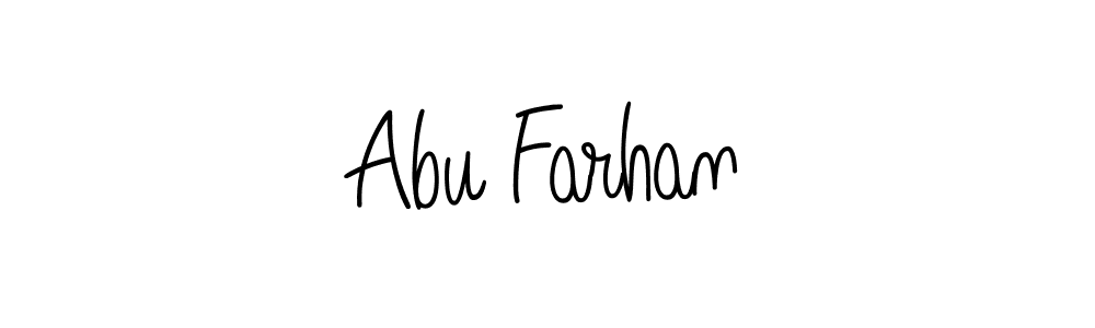 How to make Abu Farhan name signature. Use Angelique-Rose-font-FFP style for creating short signs online. This is the latest handwritten sign. Abu Farhan signature style 5 images and pictures png
