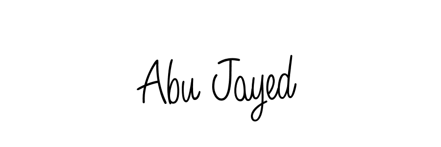 Use a signature maker to create a handwritten signature online. With this signature software, you can design (Angelique-Rose-font-FFP) your own signature for name Abu Jayed. Abu Jayed signature style 5 images and pictures png