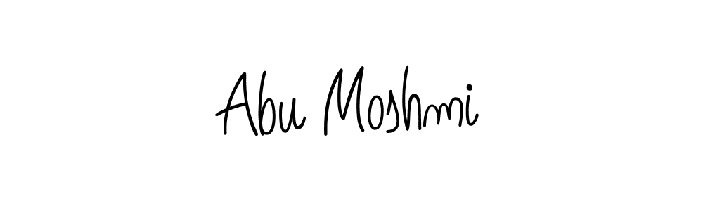 You should practise on your own different ways (Angelique-Rose-font-FFP) to write your name (Abu Moshmi) in signature. don't let someone else do it for you. Abu Moshmi signature style 5 images and pictures png