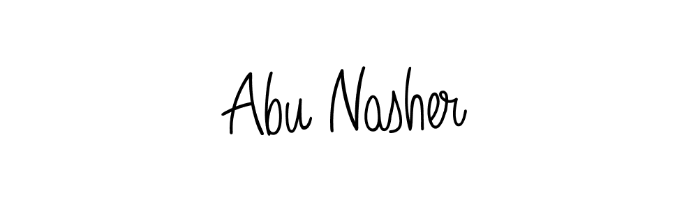 How to make Abu Nasher name signature. Use Angelique-Rose-font-FFP style for creating short signs online. This is the latest handwritten sign. Abu Nasher signature style 5 images and pictures png