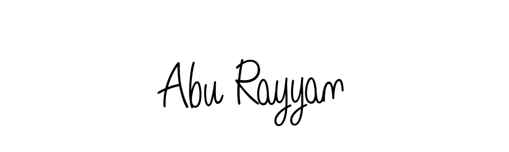 How to make Abu Rayyan name signature. Use Angelique-Rose-font-FFP style for creating short signs online. This is the latest handwritten sign. Abu Rayyan signature style 5 images and pictures png