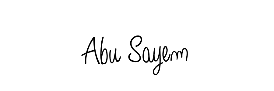 Create a beautiful signature design for name Abu Sayem. With this signature (Angelique-Rose-font-FFP) fonts, you can make a handwritten signature for free. Abu Sayem signature style 5 images and pictures png