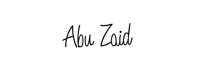 Use a signature maker to create a handwritten signature online. With this signature software, you can design (Angelique-Rose-font-FFP) your own signature for name Abu Zaid. Abu Zaid signature style 5 images and pictures png