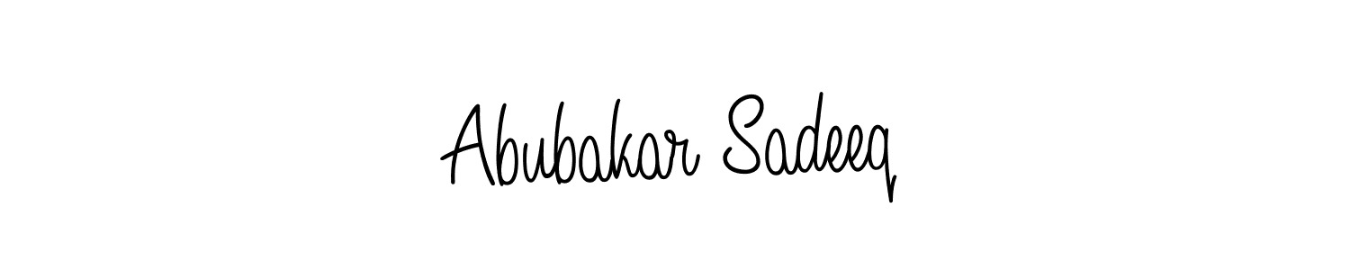 You should practise on your own different ways (Angelique-Rose-font-FFP) to write your name (Abubakar Sadeeq) in signature. don't let someone else do it for you. Abubakar Sadeeq signature style 5 images and pictures png