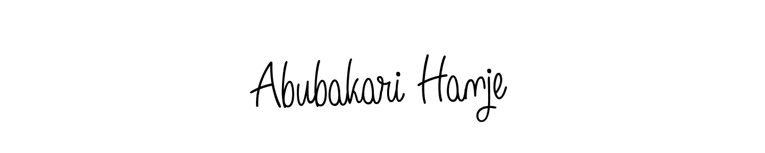 Make a beautiful signature design for name Abubakari Hanje. With this signature (Angelique-Rose-font-FFP) style, you can create a handwritten signature for free. Abubakari Hanje signature style 5 images and pictures png