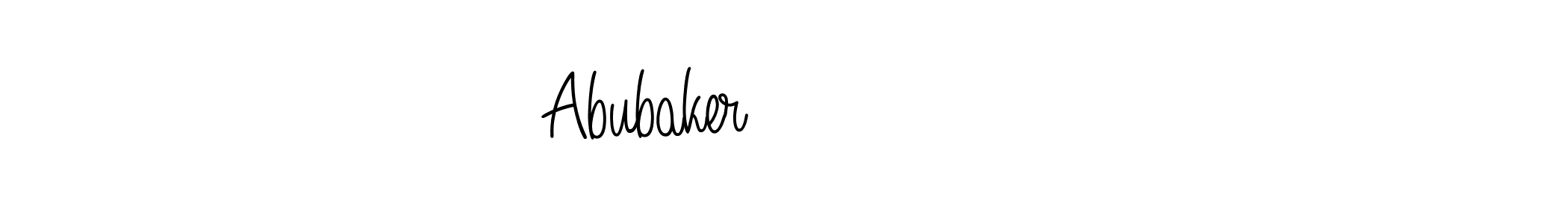 You should practise on your own different ways (Angelique-Rose-font-FFP) to write your name (Abubaker ابوبکر) in signature. don't let someone else do it for you. Abubaker ابوبکر signature style 5 images and pictures png