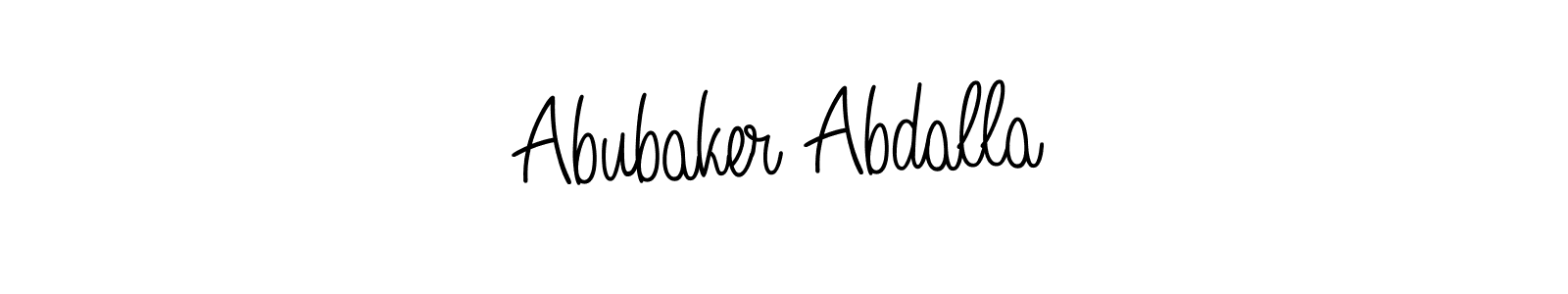 The best way (Angelique-Rose-font-FFP) to make a short signature is to pick only two or three words in your name. The name Abubaker Abdalla include a total of six letters. For converting this name. Abubaker Abdalla signature style 5 images and pictures png