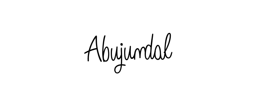 Use a signature maker to create a handwritten signature online. With this signature software, you can design (Angelique-Rose-font-FFP) your own signature for name Abujundal. Abujundal signature style 5 images and pictures png