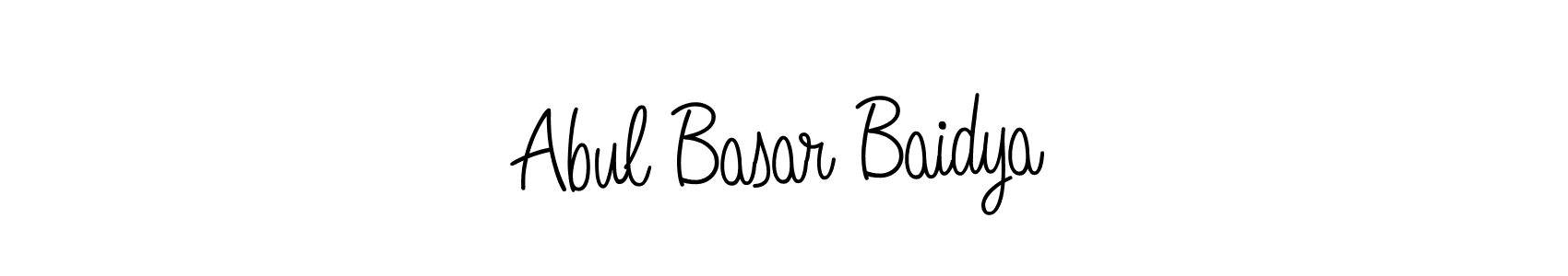 Use a signature maker to create a handwritten signature online. With this signature software, you can design (Angelique-Rose-font-FFP) your own signature for name Abul Basar Baidya. Abul Basar Baidya signature style 5 images and pictures png