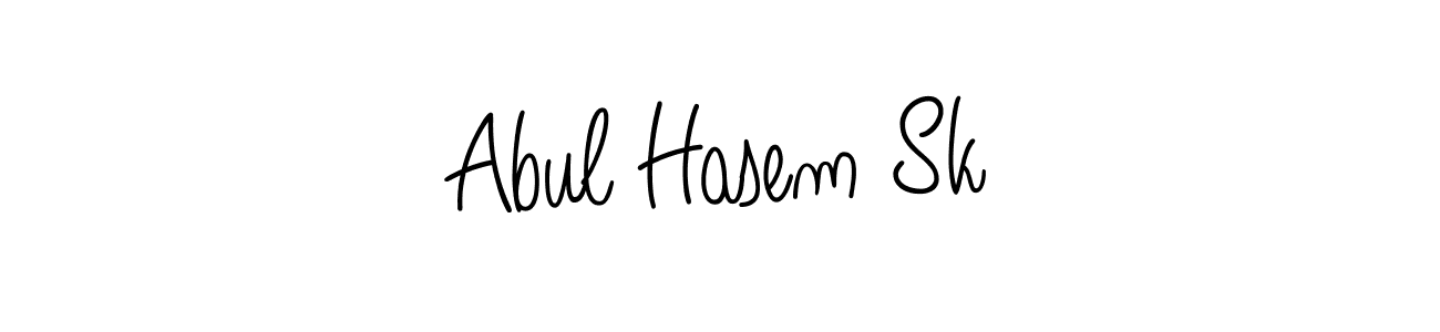 The best way (Angelique-Rose-font-FFP) to make a short signature is to pick only two or three words in your name. The name Abul Hasem Sk include a total of six letters. For converting this name. Abul Hasem Sk signature style 5 images and pictures png