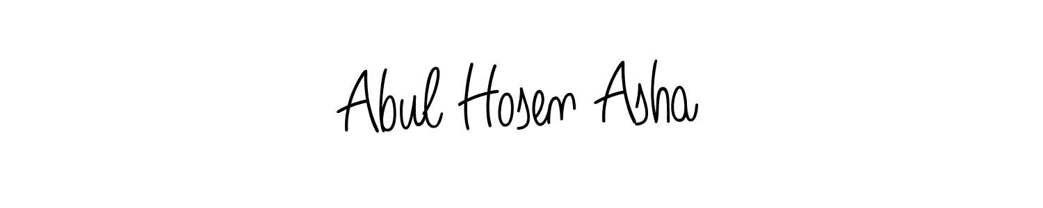 The best way (Angelique-Rose-font-FFP) to make a short signature is to pick only two or three words in your name. The name Abul Hosen Asha include a total of six letters. For converting this name. Abul Hosen Asha signature style 5 images and pictures png