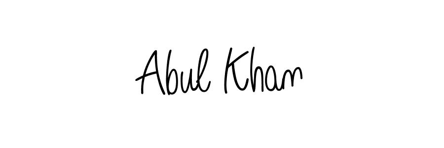 Use a signature maker to create a handwritten signature online. With this signature software, you can design (Angelique-Rose-font-FFP) your own signature for name Abul Khan. Abul Khan signature style 5 images and pictures png