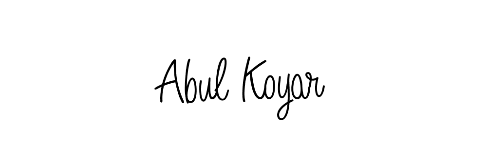 Create a beautiful signature design for name Abul Koyar. With this signature (Angelique-Rose-font-FFP) fonts, you can make a handwritten signature for free. Abul Koyar signature style 5 images and pictures png